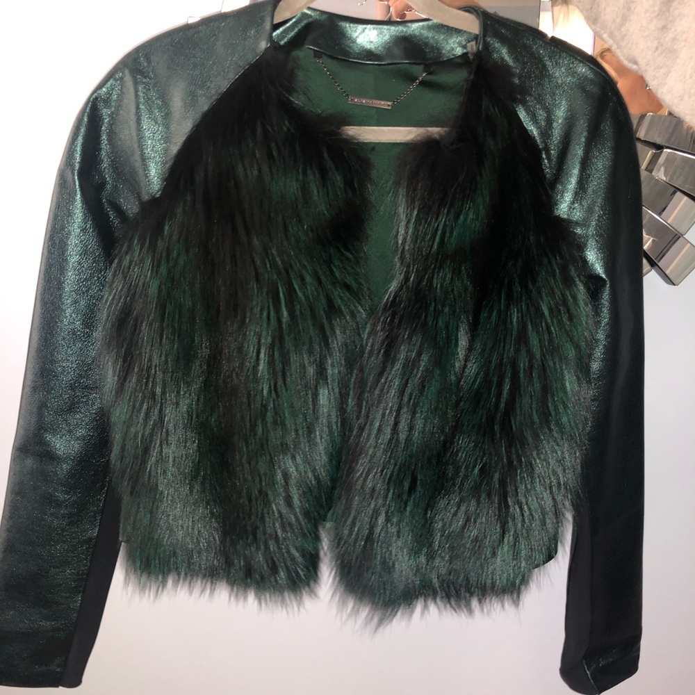 Elie Tahari Metallic leather jacket